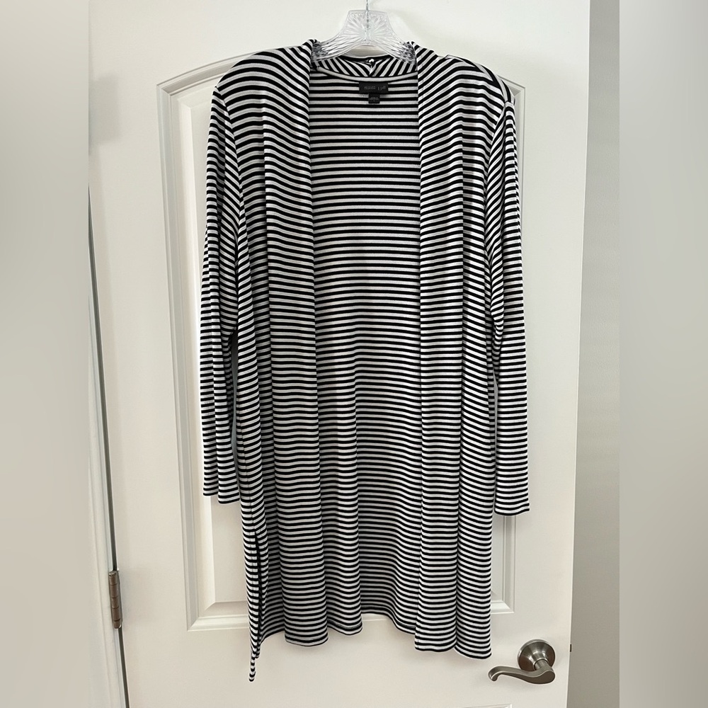 Black and White Striped Kimono style top